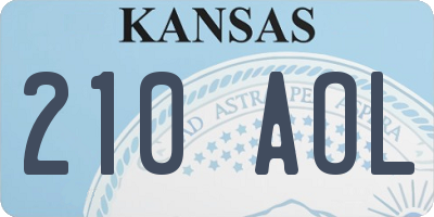 KS license plate 210AOL