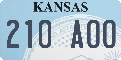 KS license plate 210AOO
