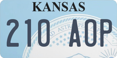 KS license plate 210AOP