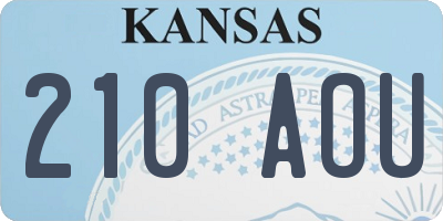 KS license plate 210AOU
