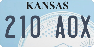 KS license plate 210AOX