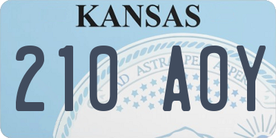 KS license plate 210AOY