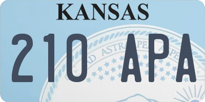 KS license plate 210APA