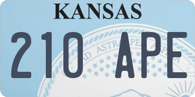 KS license plate 210APE