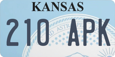 KS license plate 210APK