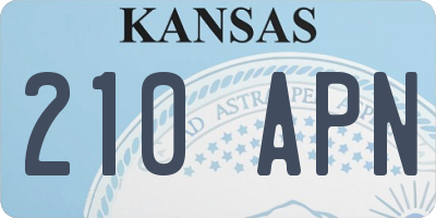 KS license plate 210APN