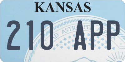 KS license plate 210APP