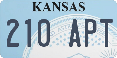 KS license plate 210APT