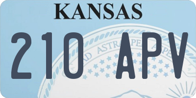 KS license plate 210APV