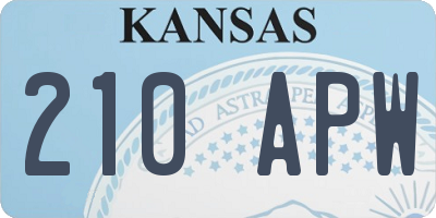 KS license plate 210APW