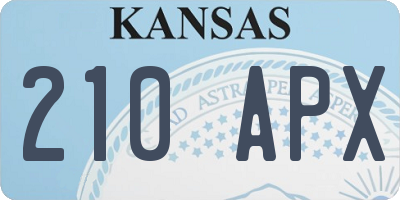 KS license plate 210APX