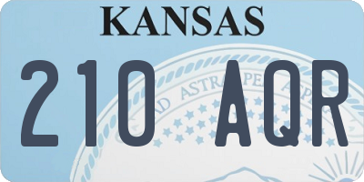 KS license plate 210AQR