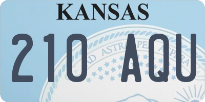 KS license plate 210AQU