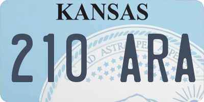 KS license plate 210ARA