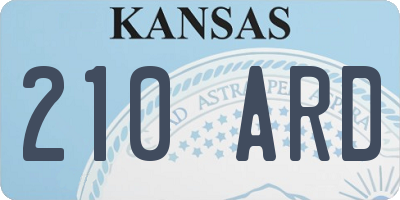KS license plate 210ARD