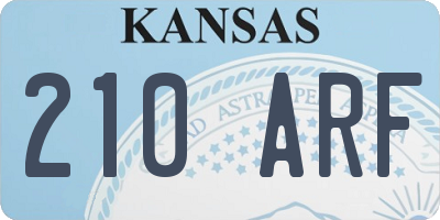 KS license plate 210ARF