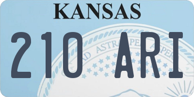 KS license plate 210ARI