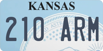 KS license plate 210ARM