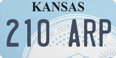 KS license plate 210ARP
