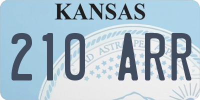 KS license plate 210ARR