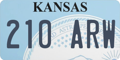 KS license plate 210ARW