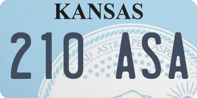 KS license plate 210ASA