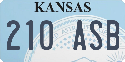 KS license plate 210ASB