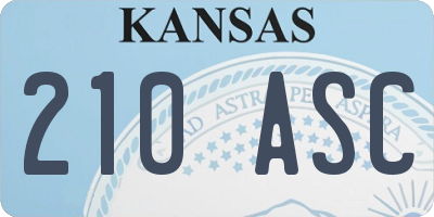 KS license plate 210ASC