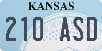 KS license plate 210ASD