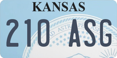 KS license plate 210ASG