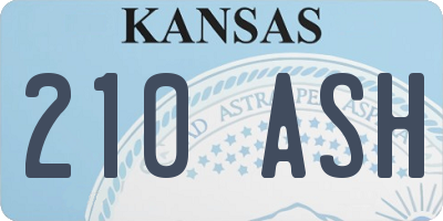 KS license plate 210ASH