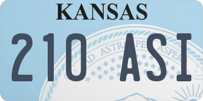 KS license plate 210ASI