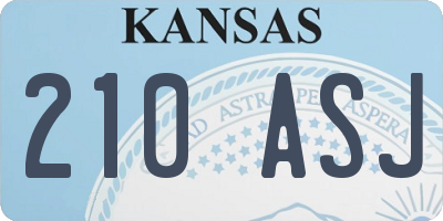 KS license plate 210ASJ