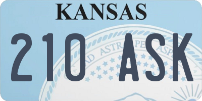 KS license plate 210ASK