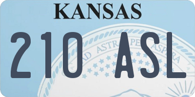 KS license plate 210ASL