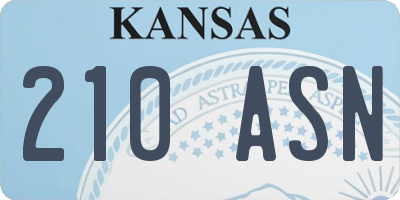 KS license plate 210ASN