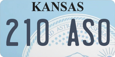 KS license plate 210ASO