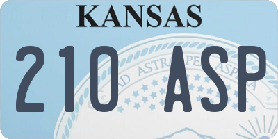 KS license plate 210ASP