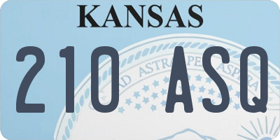 KS license plate 210ASQ