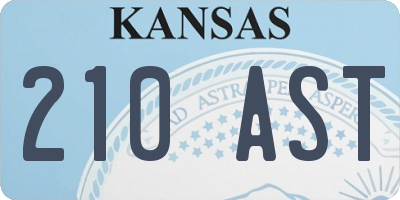 KS license plate 210AST