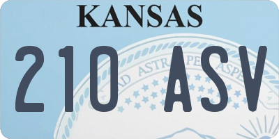 KS license plate 210ASV
