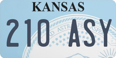 KS license plate 210ASY