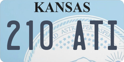 KS license plate 210ATI