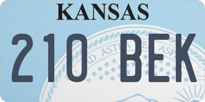 KS license plate 210BEK