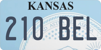 KS license plate 210BEL