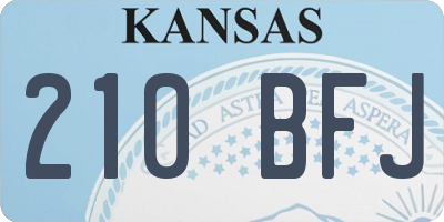 KS license plate 210BFJ