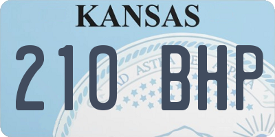 KS license plate 210BHP