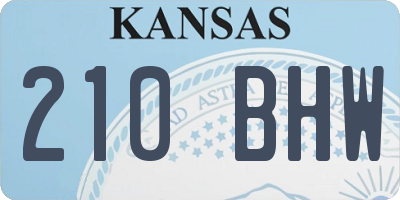 KS license plate 210BHW