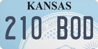 KS license plate 210BOD