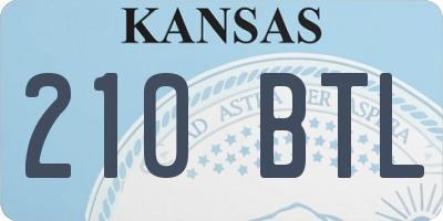 KS license plate 210BTL